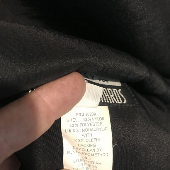 VTG Y2K Marvin Richards Reversible Teddy Bear Winter Coat Black Womens M - Picture 5 of 11